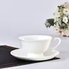 Taza de Café y Platillo de Porcelana de Hueso Directo del Fabricante, Soporta Horneado a Alta Temperatura e Impresión de Logotipo, Soporta Producción de Muestras, Pedido Mínimo de 100 Juegos