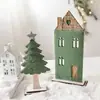 Árbol de Navidad Mini de Fieltro Transfronterizo Adornos de Escritorio Escena de Casa Pequeña de Madera Diseño de Escenario Decoraciones Navideñas