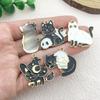 10 Halloween Black Cat Series Moon Cat Cute Acessórios Pingente Acessórios DIY Liga Pingente de Óleo