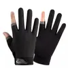 Guantes de Seda Helada Protectores del Sol de Medio Dedo para Repartidores, Guantes de Pesca Antideslizantes de Verano para Hombre