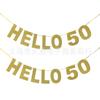 Flor de letra con brillantina HELLO 30 40 50 60 80 Bandera HELLO decoración de fiesta de cumpleaños