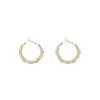 Pendientes de Aro de Metal Envuelto de Diseño de Nicho para Mujer, Estilo Europeo/Americano Personalizado, Pendientes de Celebridad de Internet, Joyería para Orejas con Brillo Deslumbrante al por Mayor