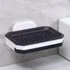 Ralo de Banheiro Caixa de Sabão de Camada Dupla Suporte de Armazenamento Suporte de Sabão Doméstico Sem Furos Suporte de Sabão Montado na Parede