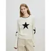 Suéter Amzi de design nicho com gola redonda para mulheres, novo estilo outono/inverno 2026, solto, modelador, casual, versátil, top de tricô