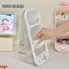 Escritorio para estudiante, diseño inclinado, portalápices con temática de dibujos animados, organizador de cosméticos, a prueba de polvo, almacenamiento de papelería, caja de almacenamiento de marcadores de gran capacidad para el estudio