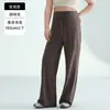 Pantalones Casuales de Pierna Recta para Mujer Tallas Grandes 130kg Primavera/Verano con Cordón Pantalones Deportivos de Yoga de Cintura Alta Sueltos de Pierna Ancha