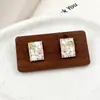 Aretes Cuadrados de Flor de Zircón Frescos Hechos a Mano Estilo Bosque, Diseño de Nicho, Aretes Elegantes, Aretes Estilo Dopamina Suave