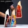 Trophy de cristal de madera maciza letras creativas personalizadas competencia de personal Reunión Anual premio reserva Artesanía de Cristal