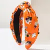 Tela Nueva Estampada con Elementos de Halloween, Accesorios para el Cabello con Diamantes, Sombrero de Calabaza Fantasma, Diadema de Moda Festiva Estampada para Mujeres