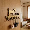 Colgador multifuncional de pared con diseño de huella de perro para mascotas, transfronterizo, con 5 ganchos, soporte para correa, estante de almacenamiento para decoración de pared