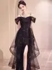 Vestido de Noche Elegante de Lujo Ligero de Nicho, Modelo Nuevo 2026 para Cumpleaños y Ceremonia de Mayoría de Edad, Falda Abullonada que Se Puede Usar Diariamente