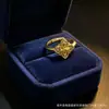 Novo Anel Empilhável Exclusivo Design Retrô Luxo Leve Toque de Alto Padrão Trevo de Quatro Folhas Strass