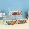 Caja de almacenamiento organizadora transparente de acrílico con compartimentos para pinceles de escritorio, bolígrafos de acuarela y expositor para papelería