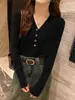 Suéter de punto blanco para mujer para otoño e invierno, estilo nuevo, estilo elegante, capa base, top de manga larga, talla única