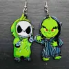 Pendientes en Y de Halloween Transfronterizos Nochebuena Pesadilla Calavera Personaje de Terror Pendientes Acrílicos Venta Directa de Fábrica