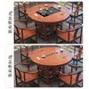 Nueva Mesa de Té Redonda de Madera Maciza Tallada Estilo Chino, Mesa de Té y Sillas de Madera Maciza de Doble Propósito Dos en Uno, Mesa de Té de Doble Uso Todo en Uno