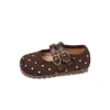 Zapatos de Princesa de Lunares Estilo Coreano para Niñas 2026 Nuevos Zapatos de Cuero para Niños Zapatos Individuales Retro de Boca Baja Mocasines para Bebé