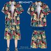 Vacaciones en la Playa Ropa de Baño para Hombre, Camisa de Viaje Isla Hainan Sanya, Conjunto de Dos Piezas Camisa Floral Hawaiana y Pantalones Cortos
