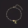 Pulsera de Acero Inoxidable Retro Simple con Letra Inglesa de Amor Transfronteriza para Mujer Pulsera de Goteo de Aceite Pulsera de Letras Dropshipping