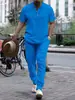 Amazon Aliexpress Ropa de Hombre Transfronteriza Camisa Casual de Manga Corta y Pantalones Largos Conjunto de Playa Algodón Lino Estilo Delgado de Moda