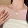 Collar apilado de perlas Love para mujer, estilo francés de verano, ligero, de lujo, de alta gama, refinado, elegante y delicado, con cadena de clavícula de celebridad cibernética.