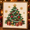 Pintura de Diamantes Navideña Kit Acrílico DIY Papá Noel Adorno Colgante Decorativo Navideño Pintura de Perlas Hecha a Mano