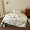 Estilo Romântico de Primavera Algodão de Fibra Longa Escovado Conjunto de Quatro Peças Outono/Inverno Roupa de Cama 100% Algodão Conjunto de Roupa de Cama Quente Coração de Menina Quarto