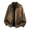 Chaqueta de Cuero PU Vintage para Hombre, Chaqueta de Cuero Corta Ajustada Estilo Air Force, Abrigo de Cuero Estilo Americano Tallas Grandes, Nuevo Modelo Primavera y Otoño