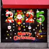 Pegatinas de Navidad sin Pegamento Muñeco de Nieve Pequeño Árbol de Navidad Decoración de Atmósfera Festiva Pegado Estático Decoración para Ventanas Accesorios