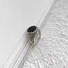Anillo de Moda Tendencia de Fábrica Todo-partido Estilo Coreano Corea del Sur Anillo Negro Antiguo Distintivo Abierto Plateado Anillo