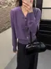 Outono e Inverno Novo Estilo Coreano Gola Alta Cadarço Tricô Cardigã Feminino Cor Sólida Solto Manga Longa Top Suéter Casaco Petite