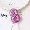 Estilo Ins Criativo Rosa e Roxo Formato de Balão Vela Digital 520 Aniversário Bolo de Primeiro Aniversário Decoração Plug-In
