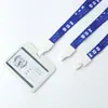Cordão para Crachá de Identificação Rígido com Logotipo Impresso Personalizado por Transferência de Calor, Porta-Cartão Escolar, Cordão de Marca de Trabalho, Corda para Pendurar Celular no Pescoço