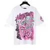 Rua Principal Hip Hop Grafite Rua Transfronteiriça Comércio Exterior Casual Americano Desenho Animado Estampa de Letras Camiseta de Manga Curta Moda Masculina e Feminina