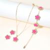 Collar CDD Clover ciruela para mujer largo traje caliente pulsera aretes comercio electrónico transfronterizo suministro comercio exterior tienda de fábrica