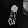 Pinza para el pelo con borla de girasol para niña Estilo étnico Lujo ligero Sentido fresco Diseño de nicho Pinza Cheongsam Accesorios para el cabello para mujer
