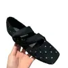 Zapatos Mary Jane Cuadrados de Lunares Retro Coreanos 2026 Nuevo Estilo Zapatos de Corte Bajo Planos Zapatos de Ballet Principios de Otoño Zapatos Franceses para Mujer