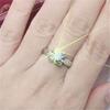 Anel de Diamante Genuíno Estilo Coreano Feminino Banhado a Ouro 18K Novo Anel de Diamante de Simulação Amor Vaca Touro Proposta Noivado Anel de Platina