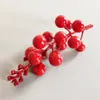 Árvore de Natal Fruta Vermelha Espuma Fruta Vermelha Guirlanda Decorativa de Natal Acessórios Comércio Exterior Fábrica Direta Simulação Cabeça de 15 Garfos