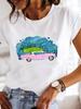 Camiseta Estampa Gráfica Roupas Roupas Moda Feminina Feliz Feliz