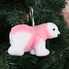 Suministros de Decoración para Fiesta Navideña Colgante Adorno Colgante para Árbol de Navidad Decoración Navideña Oso de Espuma con Bufanda Linda Adorno Colgante
