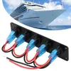 Cargador de Coche Interruptor Ojo de Gato Adecuado para Coche RV Barco Interruptor Botón de Doble Luz Combinación Basculante Cargador de Coche