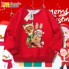 Nueva Sudadera Redonda Infantil de Zootopia Otoño e Invierno Forrada de Polar Versátil para Niños Mayores Sudadera de Navidad