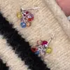 Pendientes de racimo de uvas con microincrustaciones de fruta arcoíris, dopamina, lindos, nicho, primavera y verano, dulces, nuevos productos, llamativos