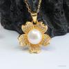 Colgante de Perla Natural de Agua Dulce Guan Yu Collar de Perlas Bun Flor Joyería para Mujer Transmisión en Vivo Dropshipping S2040603