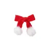Horquilla de Lazo para el Cabello de Año Nuevo de Venta Caliente Transfronteriza Tocado Bebé Felpa Lindo Festivo Rojo Accesorios para el Cabello de Año Nuevo Venta al por Mayor