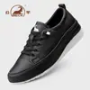 Sapatos Genuínos Ram Femininos Couro Genuíno Tênis Esportivo Simples Preto Cadarço Leve Solado Macio Sapatos Casuais Masculinos Antiderrapante Resistente ao Desgaste