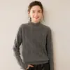 Novedad de Otoño 2026: Suéter Casual de Cachemira con Cuello Medio para Mujer, Jersey de Punto Versátil Adelgazante, Capa Base de Manga Larga