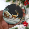 Adornos Navideños Transfronterizos Impresión Plana UV de Alta Calidad Procesamiento de Impresión 3D Escena de Atmósfera Navideña de Madera Arreglo