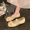 Zapatos Suaves de Brisa Nocturna Estilo Francés con Florales y Punta Cuadrada Mary Jane 2026 Versátiles para el Trabajo que Aumentan la Altura Zapatos de Una Sola Pieza Tejidos para Mujer